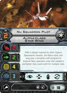 Picture of Nu Squadron Pilot Comes with Token and reverse Pilot (X-Wing 1.0)