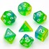 Picture of Blue Green Yellow Shimmer Dice Set