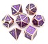 Picture of Red Copper Plating Purple Glitter Metal Dice Set